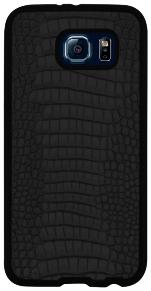Samsung Galaxy S6 szilikon tok krokodilbőr mintás fekete