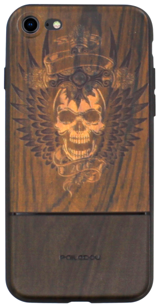 Apple iPhone 8 kemény hátlap fa mintás koponya mintázattal