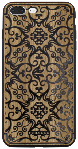 Apple iPhone 7 Plus kemény hátlap fa mintás motívumokkal fekete