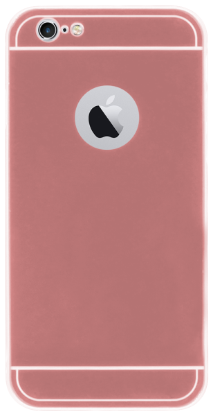 Apple iPhone 6 kemény hátlap logónál átlátszó fém hátlappal rozéarany
