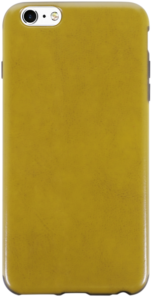 Apple iPhone 6S Plus szilikon tok fekete keret bőrhatású sárga