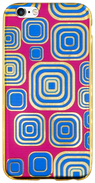 Apple iPhone 6S szilikon tok kockaminta rózsaszín