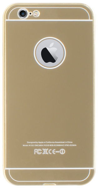 Apple iPhone 6 kemény hátlap logónál átlátszó fém hátlappal arany