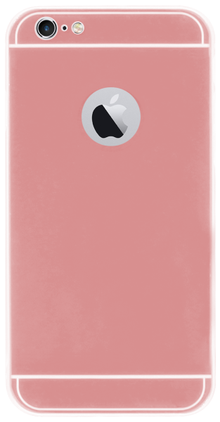 Apple iPhone 6S Plus kemény hátlap logónál átlátszó fém hátlappal rozéarany