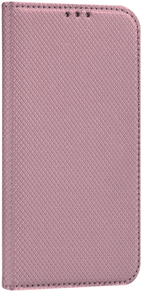 Apple iPhone 14 Pro oldalra nyíló flipes bőrtok rombusz mintás rozéarany