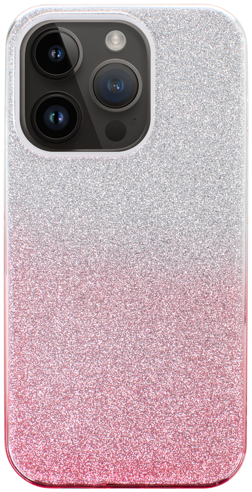 Apple iPhone 14 Pro szilikon tok csillogó hátlap rózsaszín/ezüst