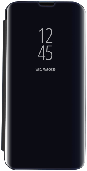 Motorola Moto E7 Plus oldalra nyíló flipes bőrtok Smart Clear View fekete