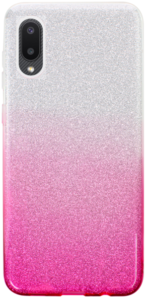 Samsung Galaxy M02 (SM-M022F) szilikon tok csillogó hátlap rózsaszín/ezüst