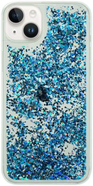 Apple iPhone 14 Plus szilikon tok gyári Liquid Sparkle kék/ezüst
