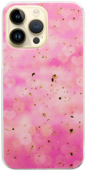 Apple iPhone 14 Pro Max kemény hátlap Gold Glam Pink
