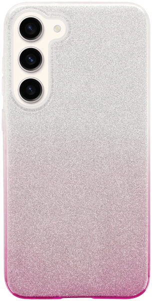 Samsung Galaxy S23 Plus (SM-S916B) szilikon tok csillogó hátlap rózsaszín/ezüst