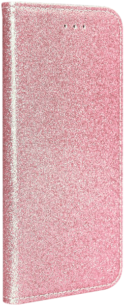 Samsung Galaxy S21 Plus 5G (SM-G996B) oldalra nyíló flipes bőrtok csillámos rozéarany