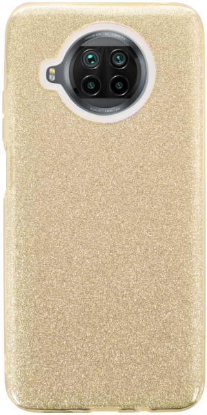 Xiaomi Mi 10T Lite 5G szilikon tok kivehető ezüst csillámporos réteg halvány sárga