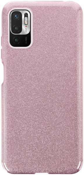 Xiaomi Poco M3 Pro 5G szilikon tok kivehető ezüst csillámporos réteg halvány rózsaszín