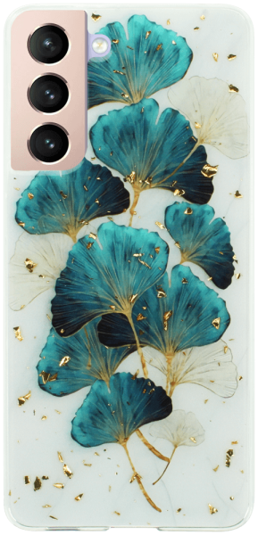 Samsung Galaxy S21 5G (SM-G991B) kemény hátlap Gold Glam Leaves