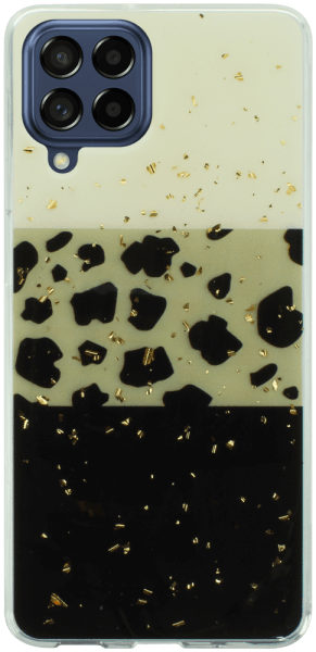 Samsung Galaxy M53 (SM-M536B) kemény hátlap Gold Glam Leopard