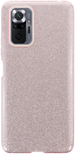 Xiaomi Redmi Note 10 Pro szilikon tok kivehető ezüst csillámporos réteg halvány rózsaszín