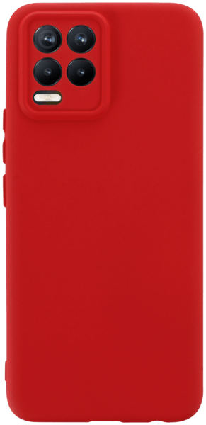 Realme 8 szilikon tok kameravédővel matt piros