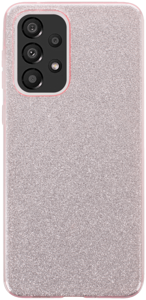Samsung Galaxy A33 5G (SM-A336) szilikon tok kivehető ezüst csillámporos réteg halvány rózsaszín