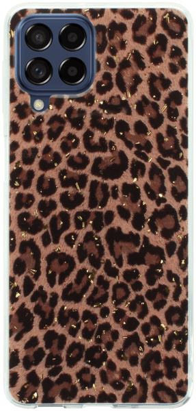 Samsung Galaxy M53 (SM-M536B) kemény hátlap Gold Glam Leopard
