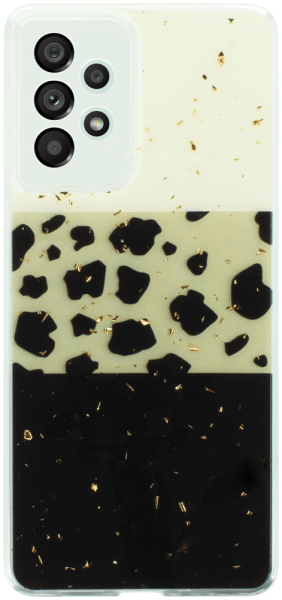 Samsung Galaxy A73 5G (SM-A736B) kemény hátlap kameravédővel Gold Glam Leopard