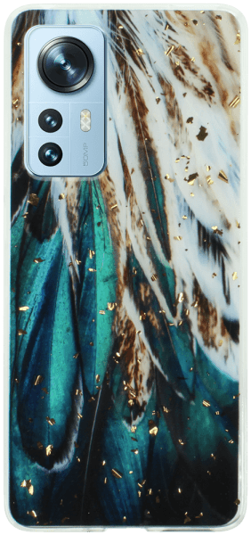 Xiaomi 12X kemény hátlap Gold Glam Feathers