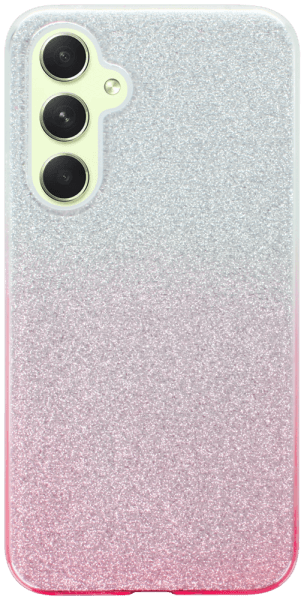 Samsung Galaxy A54 (SM-A546B) szilikon tok csillogó hátlap rózsaszín/ezüst