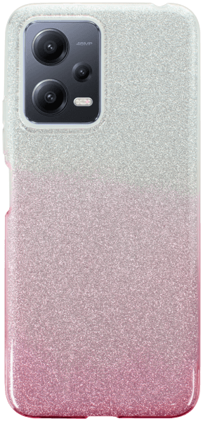 Xiaomi Poco X5 szilikon tok csillogó hátlap rózsaszín/ezüst