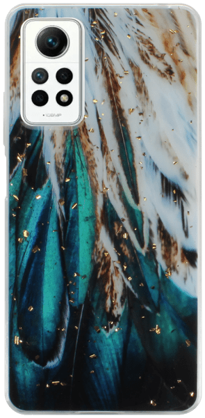 Xiaomi Redmi Note 12 Pro 4G kemény hátlap Gold Glam Feathers
