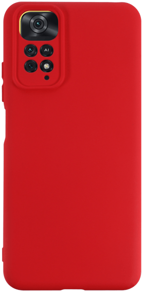 Xiaomi Poco M4 Pro szilikon tok kameravédővel matt piros