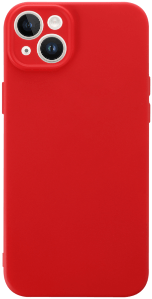Apple iPhone 14 Plus szilikon tok kameravédővel matt piros
