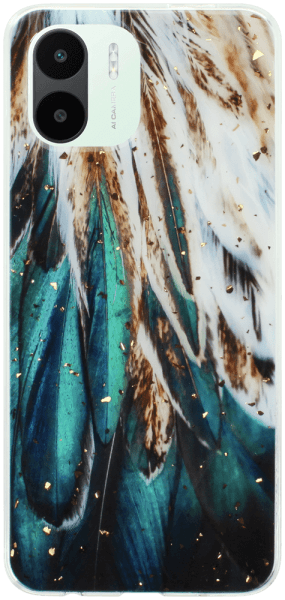 Xiaomi Redmi A2 kemény hátlap Gold Glam Feathers