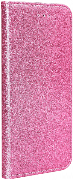 Samsung Galaxy S20 Plus 5G (SM-G986F) oldalra nyíló flipes bőrtok csillámos rózsaszín