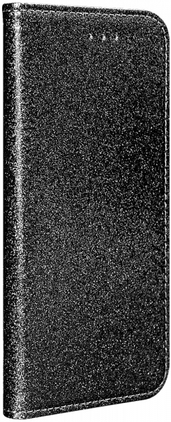 Samsung Galaxy S20 Ultra 5G (SM-G988B) oldalra nyíló flipes bőrtok csillámos fekete