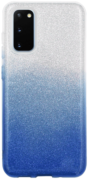 Samsung Galaxy S20 5G (SM-G981F) szilikon tok csillogó hátlap kék/ezüst