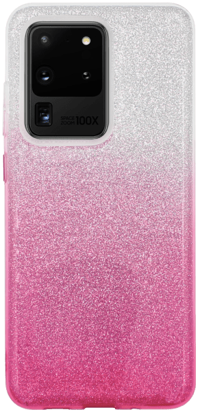Samsung Galaxy S20 Ultra 5G (SM-G988B) szilikon tok csillogó hátlap rózsaszín/ezüst