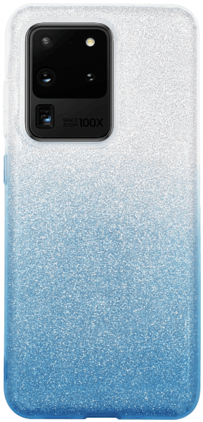 Samsung Galaxy S20 Ultra 5G (SM-G988B) szilikon tok csillogó hátlap kék/ezüst
