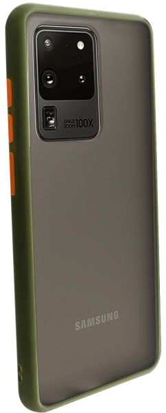 Samsung Galaxy S20 Ultra 5G (SM-G988B) kemény hátlap Vennus Button Bumper olivazöld