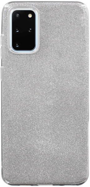 Samsung Galaxy S20 Plus 5G (SM-G986F) szilikon tok kivehető ezüst csillámporos réteg átlátszó