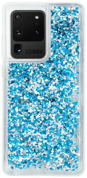 Samsung Galaxy S20 Ultra 5G (SM-G988B) szilikon tok gyári Liquid Sparkle kék/ezüst
