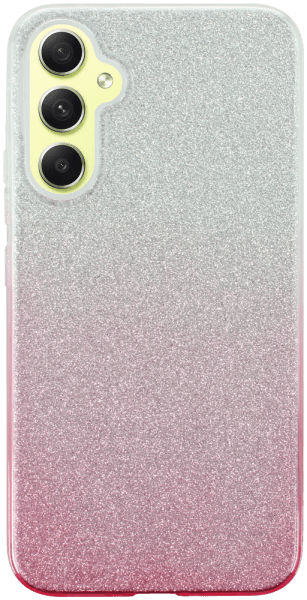 Samsung Galaxy A34 (SM-A346B) szilikon tok csillogó hátlap rózsaszín/ezüst
