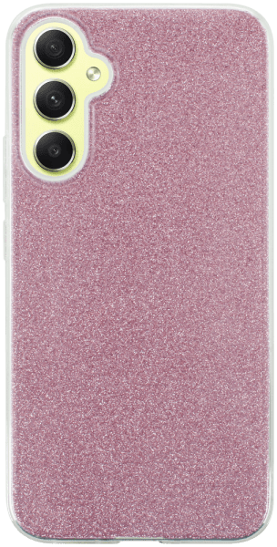 Samsung Galaxy A34 (SM-A346B) szilikon tok csillogó hátlap rózsaszín