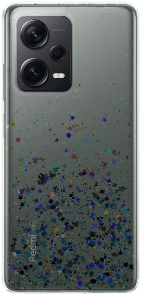 Xiaomi Redmi Note 12 Pro Plus 5G kemény hátlap szilikon kerettel flitteres átlátszó