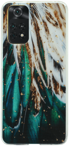Xiaomi Poco M4 Pro kemény hátlap Gold Glam Feathers