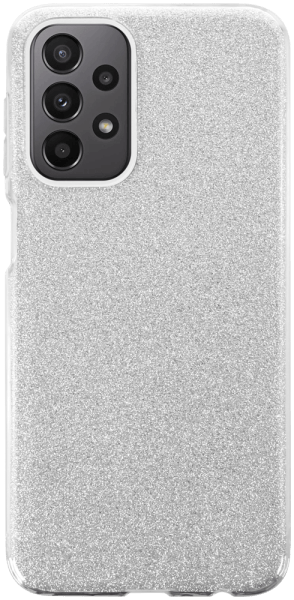 Samsung Galaxy A23 5G (SM-A236B) szilikon tok kivehető ezüst csillámporos réteg átlátszó
