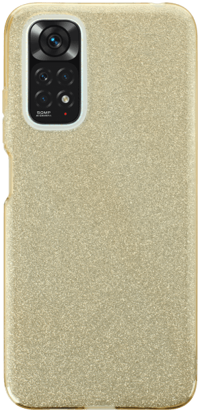 Xiaomi Redmi Note 11 szilikon tok kivehető ezüst csillámporos réteg halvány sárga