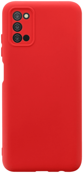 Samsung Galaxy A03s (SM-A037F) szilikon tok kameravédővel matt piros