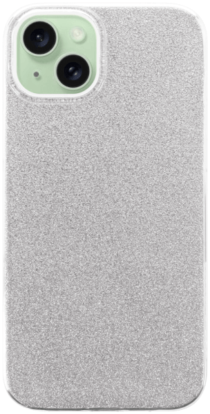 Apple iPhone 15 Plus szilikon tok csillogó hátlap ezüst