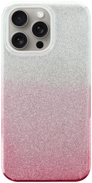 Apple iPhone 15 Pro Max szilikon tok csillogó hátlap rózsaszín/ezüst