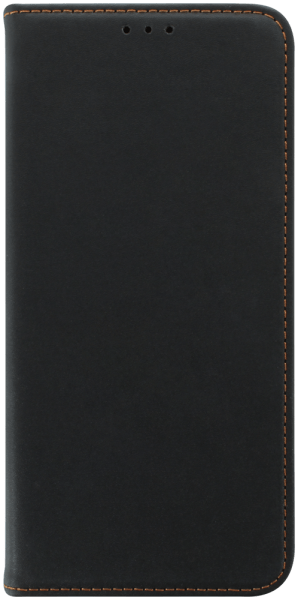 Realme C55 oldalra nyíló flipes bőrtok valódi bőr fekete